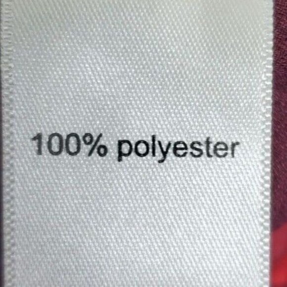 Maurices Womens Floral Semi-Sheer Tunic Top Sz 0 V-Neck Maroon Red Long Sleeve - Picture 11 of 11